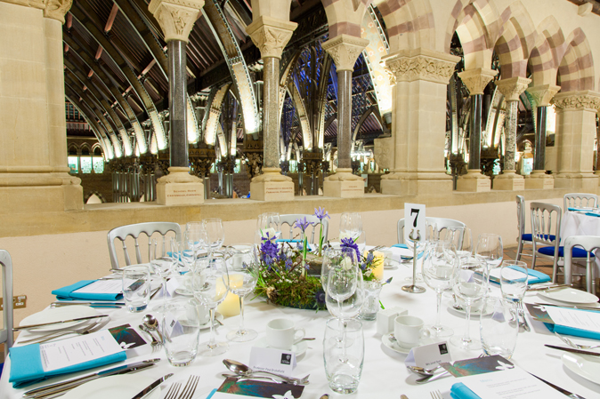 Table set in Museum gallery