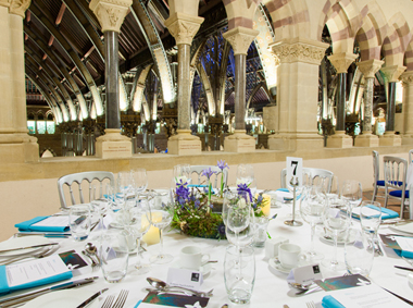 Table set in Museum gallery