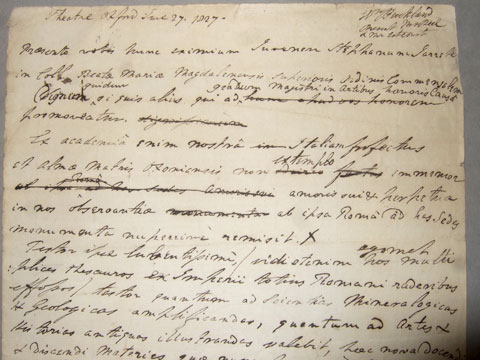 Buckland's draft of his oration given at the presentation
                                of Stephen Jarrett's honorary MA degree.