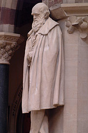 Statue of Charles Darwin in the court