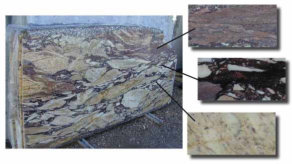 The smaller&#xA;                           samples all come from this one slab of breccia measuring 2 x 1m.