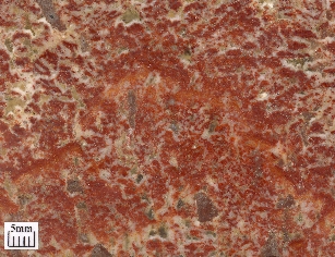 The colouring is caused by red hematite
